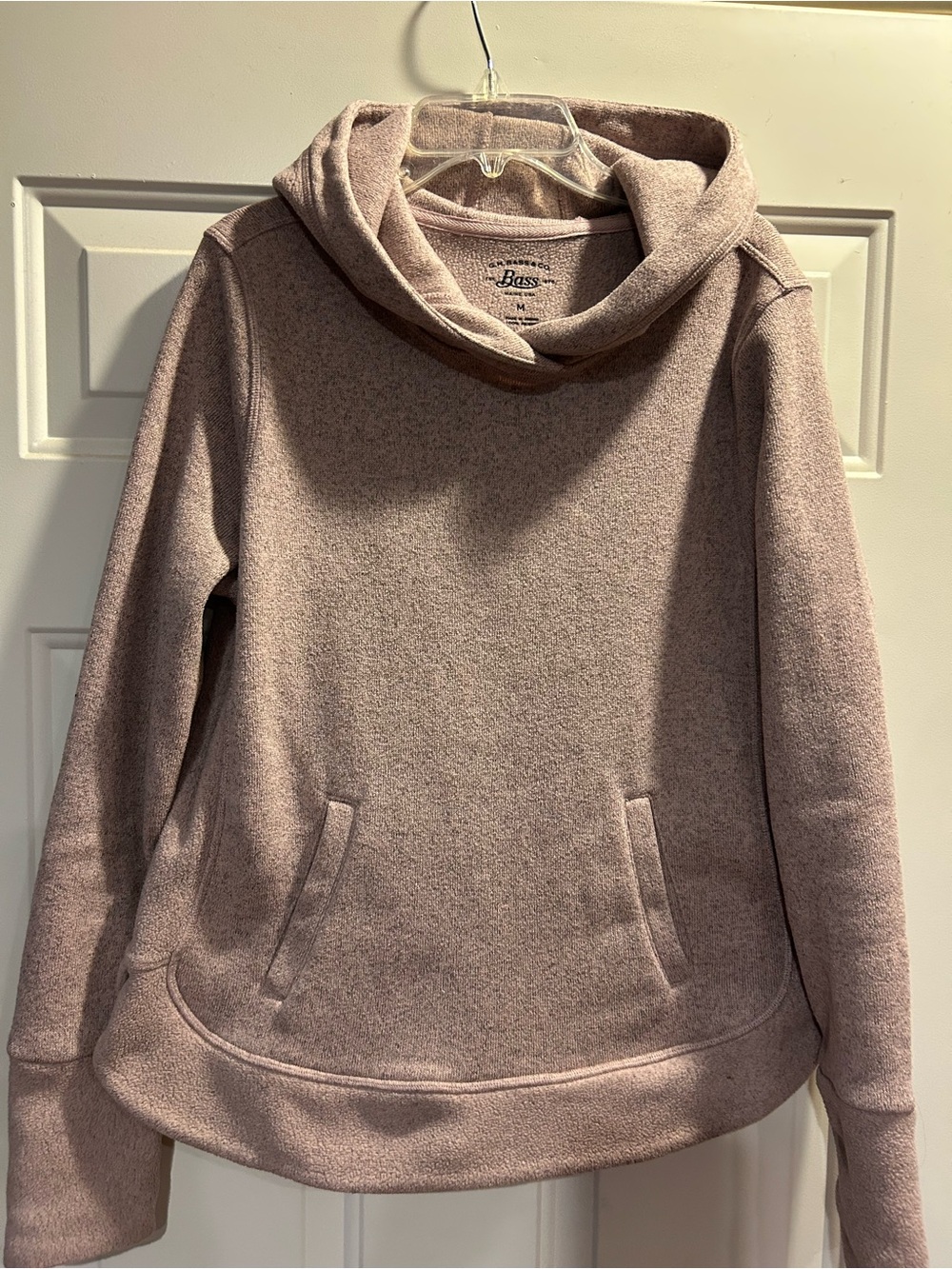 Bass hooded Pullover Sweater - Mauve Pink Size Medium